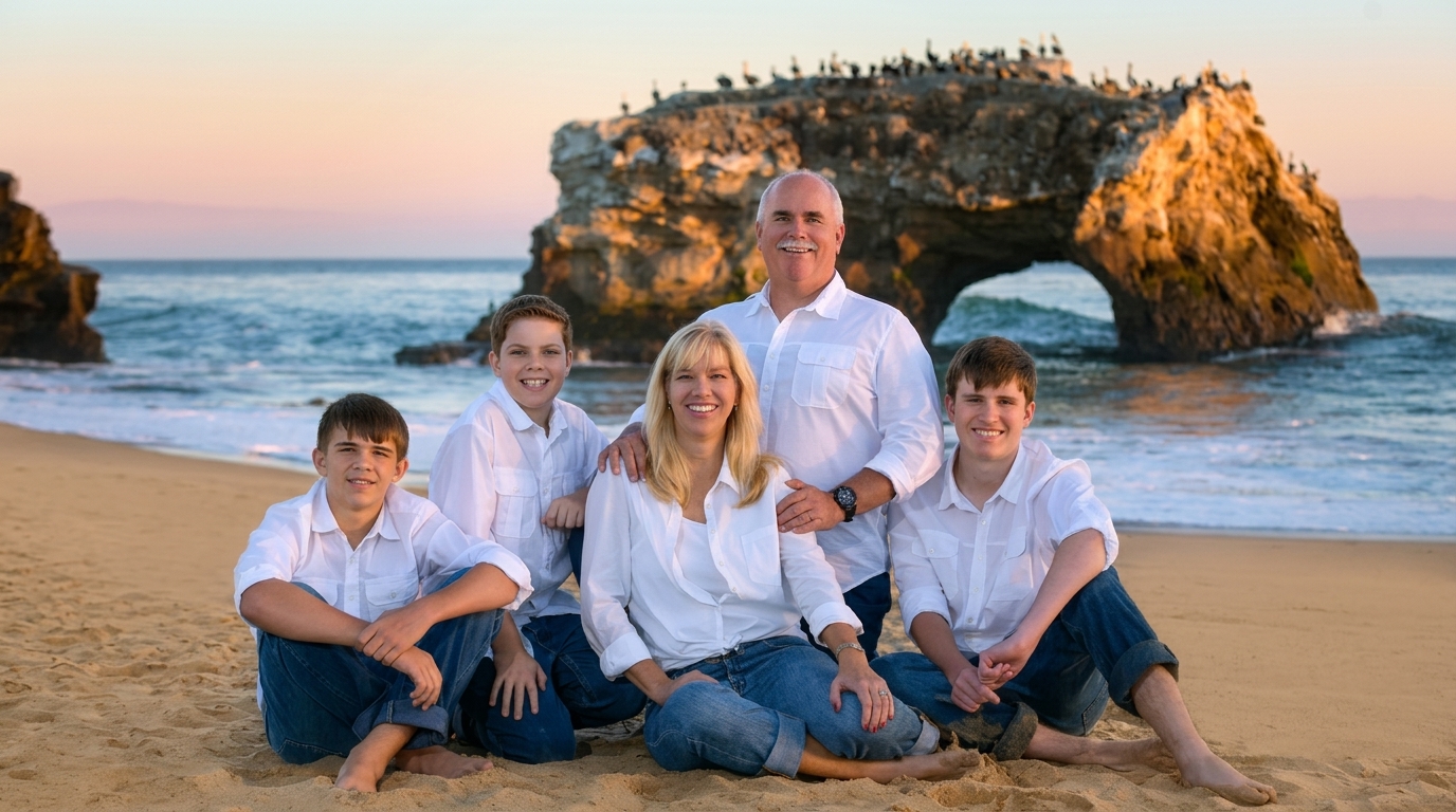 Jim Nelson Photography Natural Bridges coastal family portrait