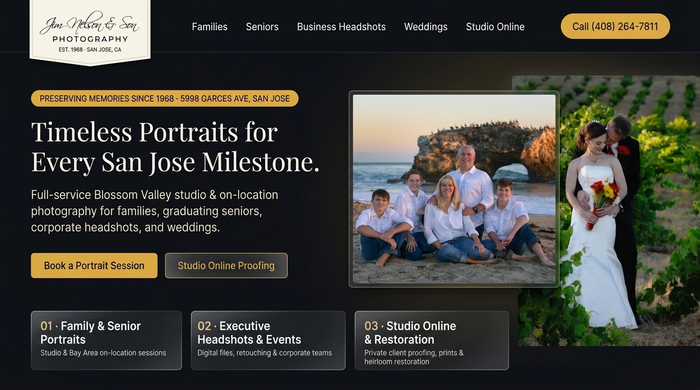Proposed Jim Nelson Photography homepage preview
